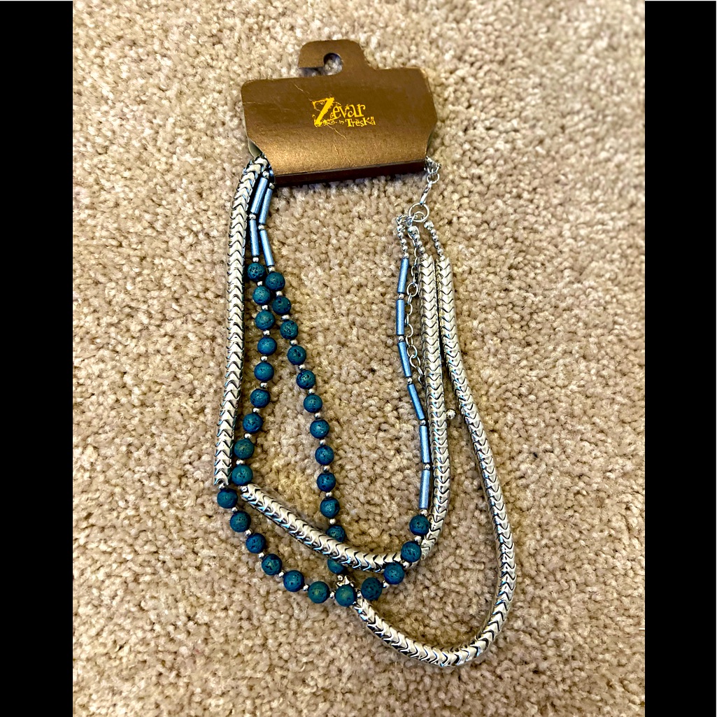 Treska Zevar Triple Necklaces Silver Turquoise 25$